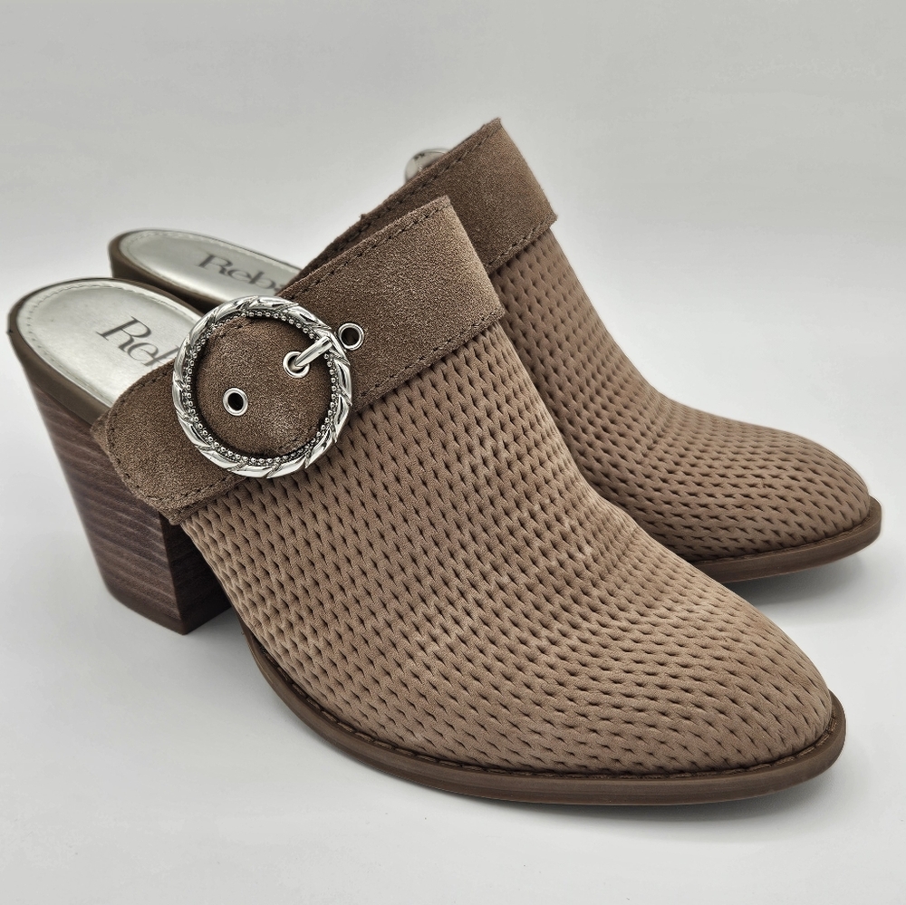 Reba Kaelyn Tan Block Heel Mules size 7.5
